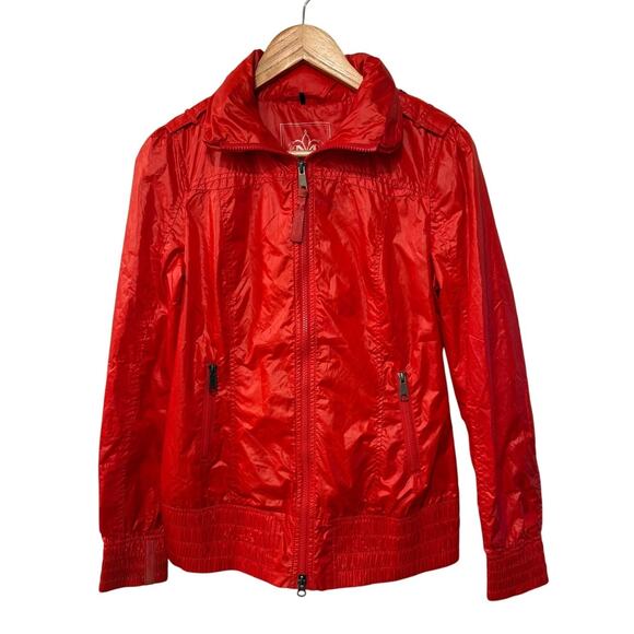 NEW! Mackage Womans S Perla Rain Jacket $750 Waterproof Coat Hidden Hood Red - Picture 2 of 13